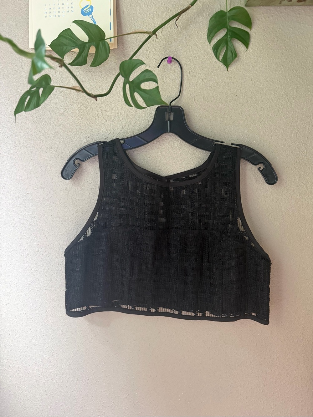 Milly Black Cropped Lace Tank